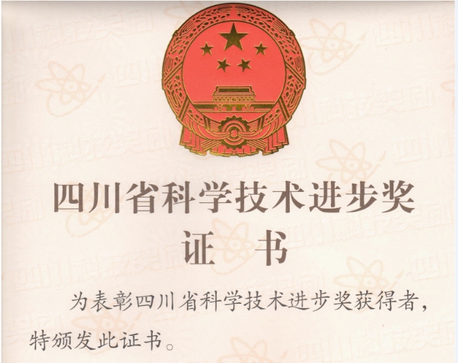 四川省科学技术进步奖一等奖